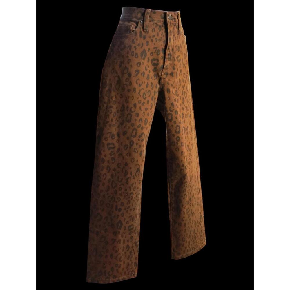 Universal Thread Brown Leopard Print Wide-Leg Jea… - image 4